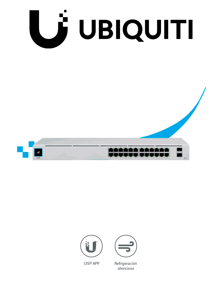 Imagen de UBIQUITI USW-24 UniFi Switch Capa 2 de 24 puertos 10/100/1000 Mbps más 2 puertos 1G SFP, con pantalla informa