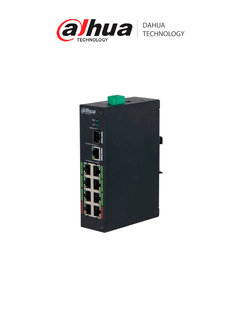 Imagen de DAHUA DH-LR2110-8ET-120-V2 Switch Industrial ePoE 8 Puertos/ Hasta 800 Mts con Cámaras ePoE/ 120 Watts/ Switching 8.8G/ IEEE802.3af/ IEEE802.3at/ Hi-PoE