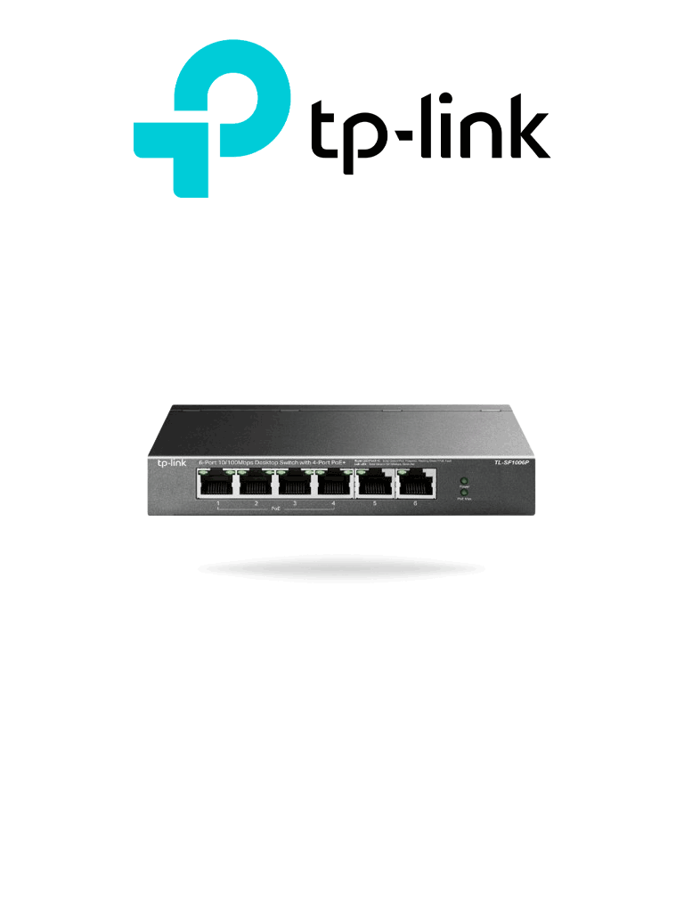 Imagen de TP-LINK TL-SF1006P -  Switch PoE no administrable con 6 puertos Fast Ethernet, incluyendo 4 puertos PoE AF y AT. Suministro PoE hasta 67W y modo extendido para conexiones de hasta 250m.