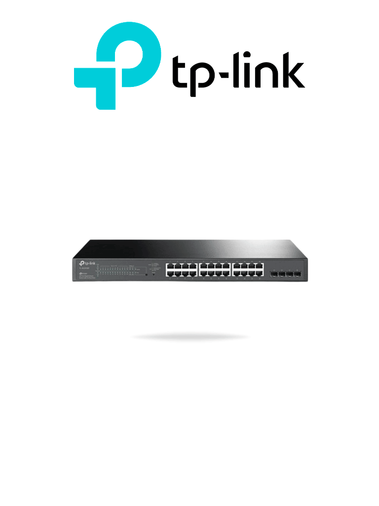 Imagen de TP-LINK TL-SG2428P - Switch JetStream PoE administrable con 24 puertos 10/100/1000 Mbps y 4 puertos SFP. Incluye 24 puertos PoE con una capacidad total de 250W, y es compatible con administración centralizada OMADA SDN.