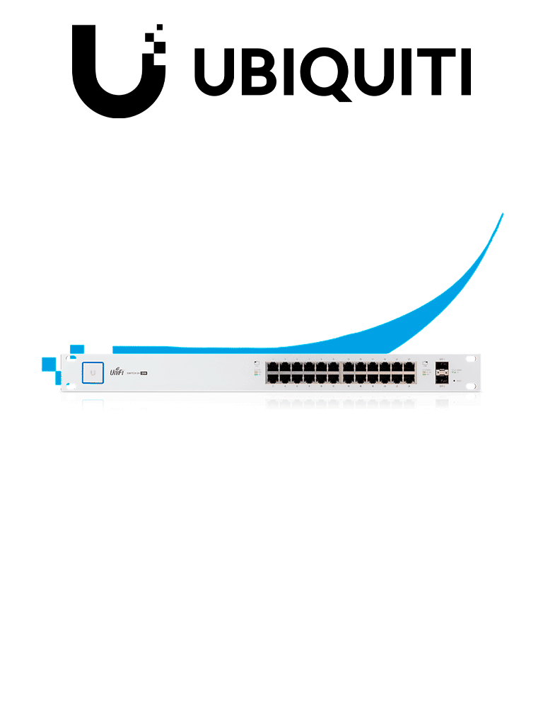 Imagen de UBIQUITI US24250W - Switch UniFi Gigabit PoE con 24 puertos Ethernet Gigabit, 2 puertos SFP, PoE de 250 Watts y capacidad de conmutación de 52 Gbps.    