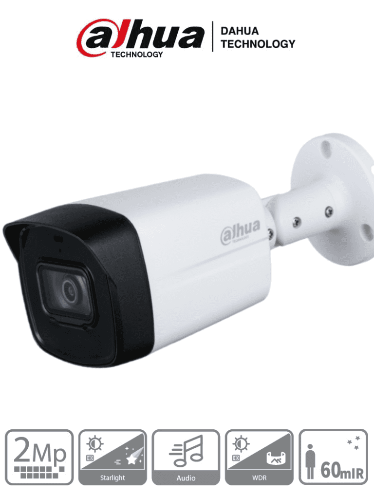 Imagen de DAHUA HAC-HFW1231TLM-I6 - Camara Bullet de 2 Megapixeles/ Super Adapt/ Lente de 2.8 mm/ 107 Grados de Apertura/ IR de 60 Mts/ WDR Real de 130 dB/ IP67/ Soporta:CVI/CVBS/AHD/TVI/ 