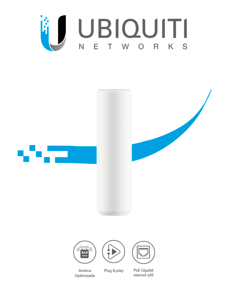 Imagen de UBIQUITI U6-MESH - Punto de acceso WiFi 6 PRO, MIMO 4x4 dual band 802.11ax para interior y exterior, con velocidad de hasta 4.8Gbps en 5GHz.