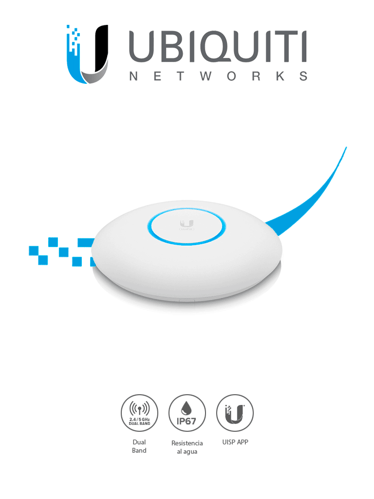 Imagen de UBIQUITI U6-PRO - Punto de acceso WiFi 6 PRO con tecnología MIMO 4x4, doble banda 802.11ax para uso interior. Ofrece una tasa de transferencia de hasta 4,8Gbps en la banda de 5GHz.