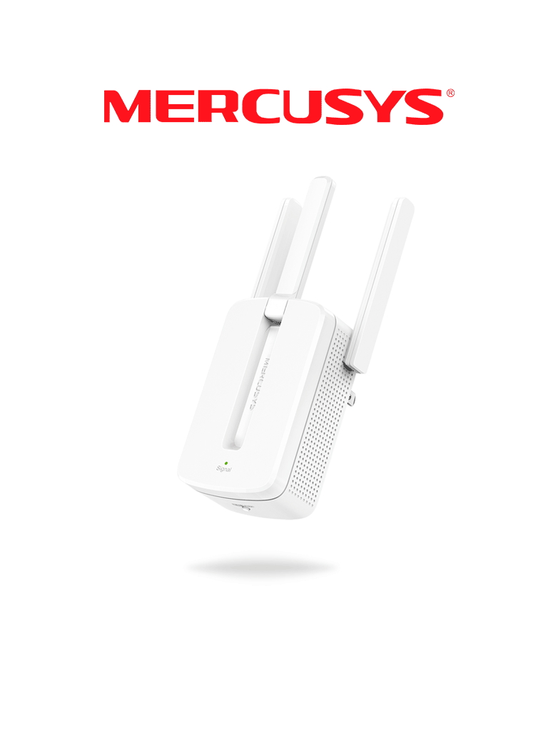 Imagen de MERCUSYS MW300RE -Repetidor de cobertura WiFi N con tecnología MU-MIMO, velocidad de 300 Mbps en 2.4 GHz, 3 antenas externas y botón WPS. 