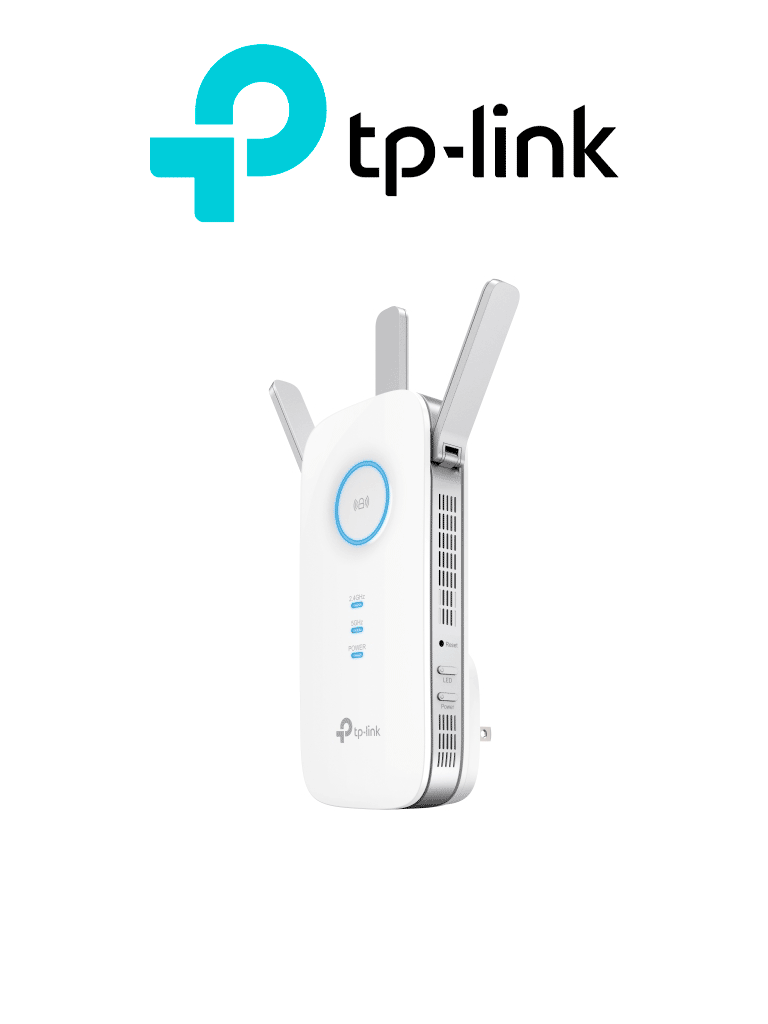 Imagen de TP-LINK RE450 -  Repetidor de señal WiFi AC1750 de doble banda 2.4GHz (450Mbps) y 5GHz (1300Mbps) con indicador inteligente de señal, modo punto de acceso, 3 antenas externas y 1 puerto Ethernet (RJ45) 10/100/1000Mbps.