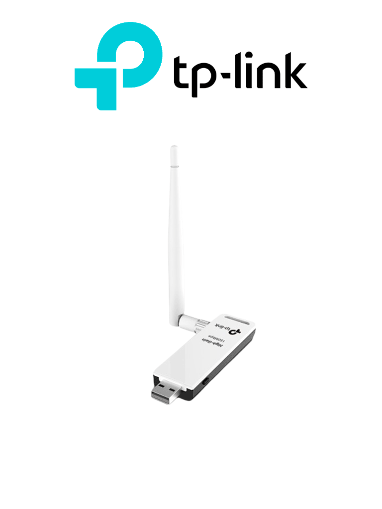 Imagen de TP-LINK TL-WN722N - Adaptador USB inalámbrico de alta ganancia N 150 Mbps en 2.4 GHz con antena desmontable de 4dBi.