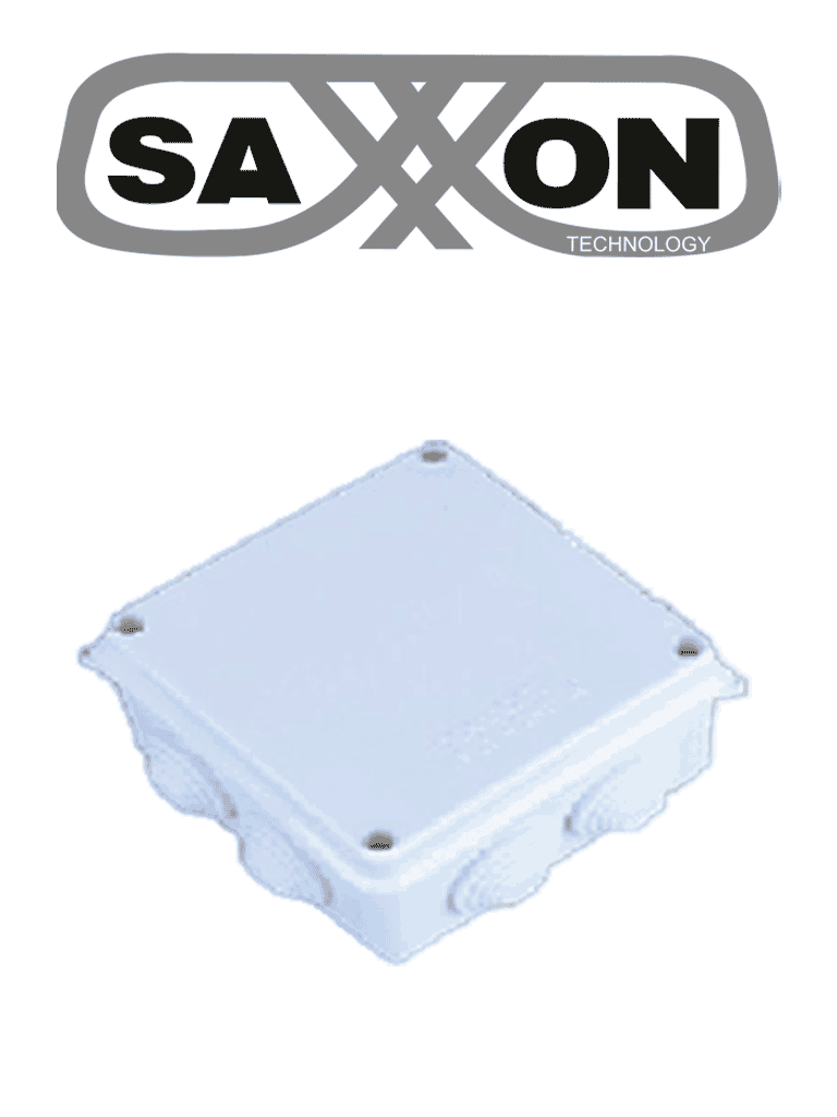 Imagen de SAXXON SXWD008 - Caja de conexiones con 4 entradas / PVC libre de halógenos / Compatible con cámaras Bullet / Domo / Dimensiones 80 x 80 x 50 mm (Ancho x Alto x Fondo) / IP55