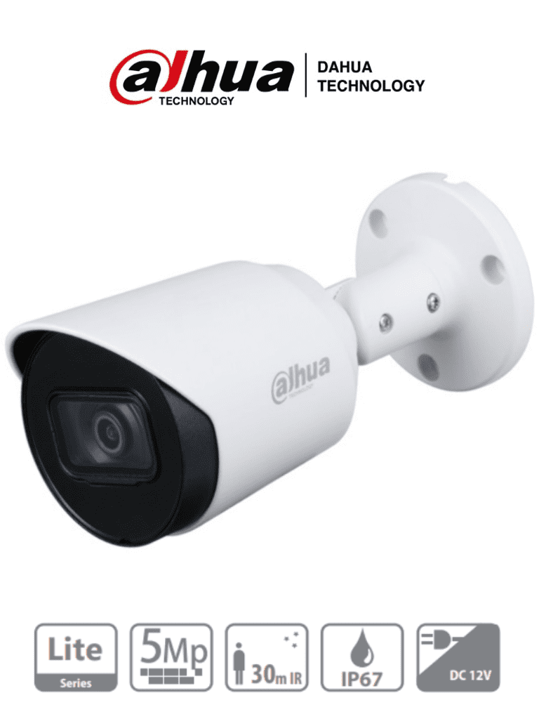 Imagen de DAHUA HAC-HFW1500T-28 - Camara Bullet de 5 Megapixeles/ Lente de 2.8 mm/ 111 Grados de Apertura/ Metalica/ IR de 30 Metros/ IP67/ Soporta CVI/CVBS/AHD/TVI/ 