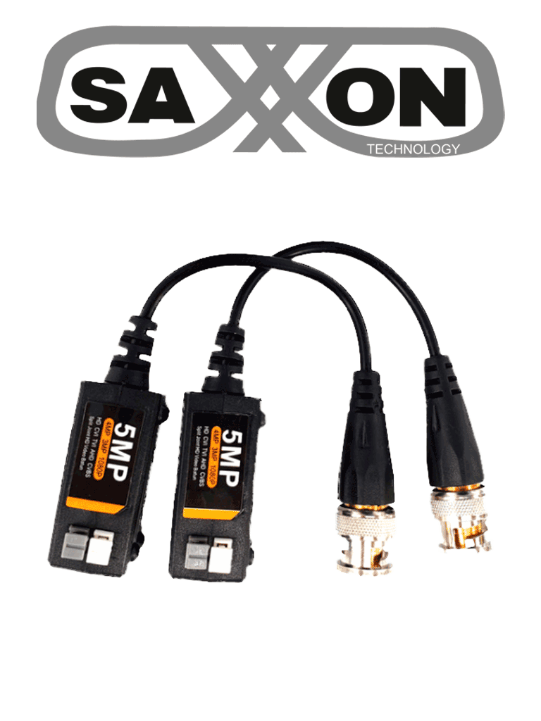 Imagen de SAXXON SXCF500 - Par de Transceptores Pasivos 4K / Botones Push / 5MP hasta 200 Metros / 1080P hasta 250 Metros / Soporta HDCVI / AHD / TVI / CBVS / Fácil Conexión