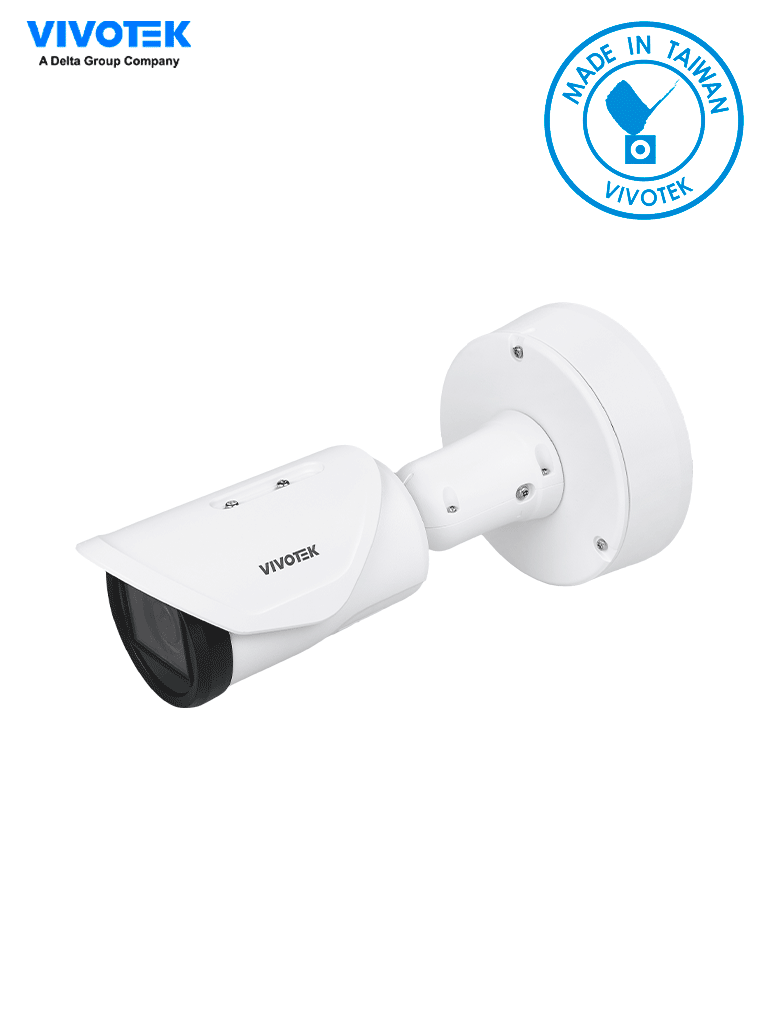 Imagen de VIVOTEK IB9387-EHTV-V3 - Cámara IP bullet exterior 5 MP, lente varifocal remoto 2.7-13.5mm, Smart IR II 50m, WDR Pro, SNV, Deep Search, Smart VCA, protección IP67 e IK10, ciberseguridad Trend Micro, con conectores DI, DO, ONVIF y NDAA. 