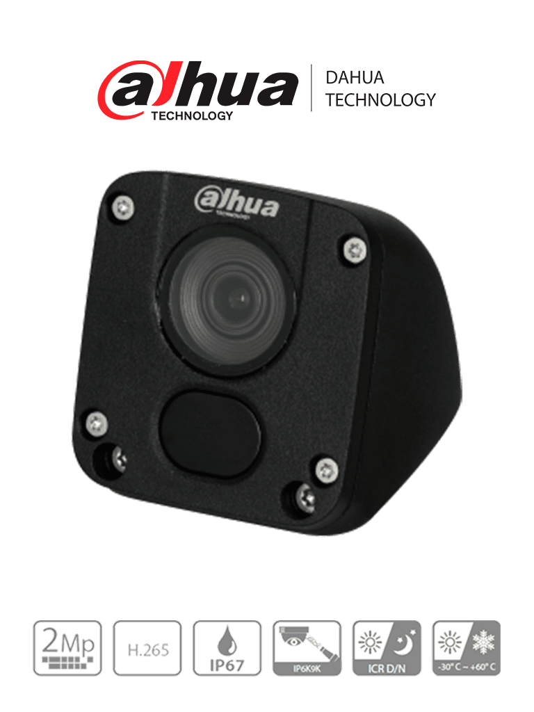 Imagen de DAHUA IPC-MW1230DN-HM12 - Camara IP para Vehiculos de 2 Megapixeles/ Lente de 2.8mm/ 115 Grados de Apertura/  Ir de 30 Mts/ Protección IP6K9K para Soporta Agua a Presión/