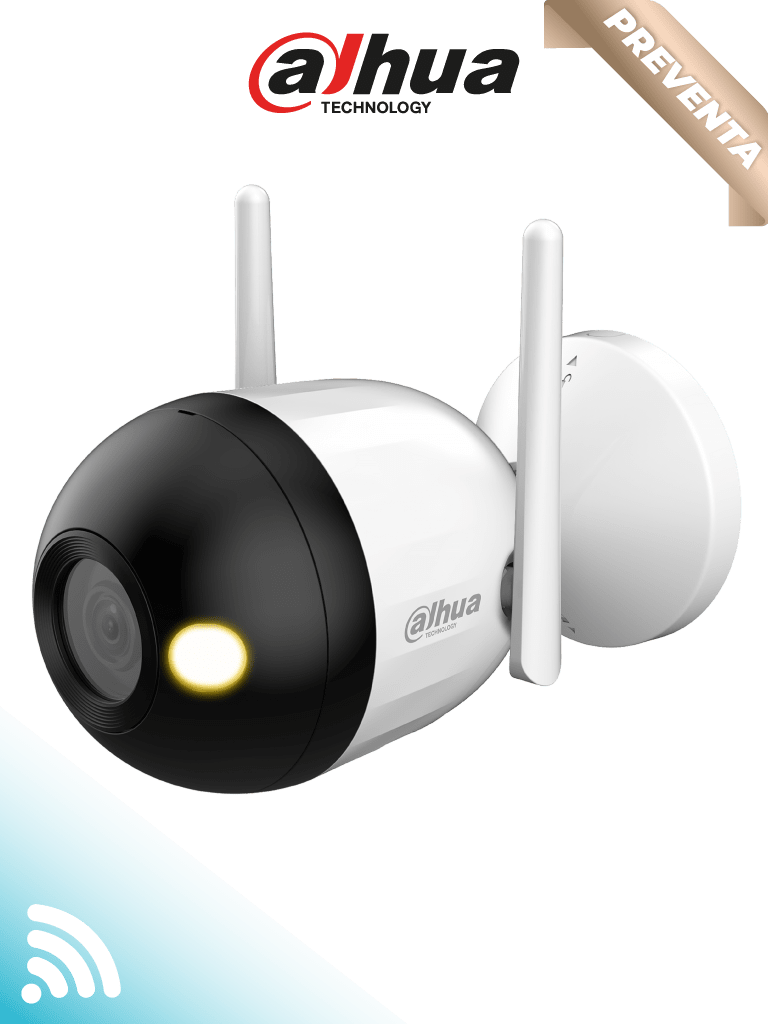 Imagen de DAHUA F4CN-LED - Cámara IP Bullet Wifi de 4 Megapíxeles/ Full Color/ Microfono Integrado/ 30 Mts de Luz Visible/ Ranura para MicroSD/ IA con Detección de Humanos/ IP67/   