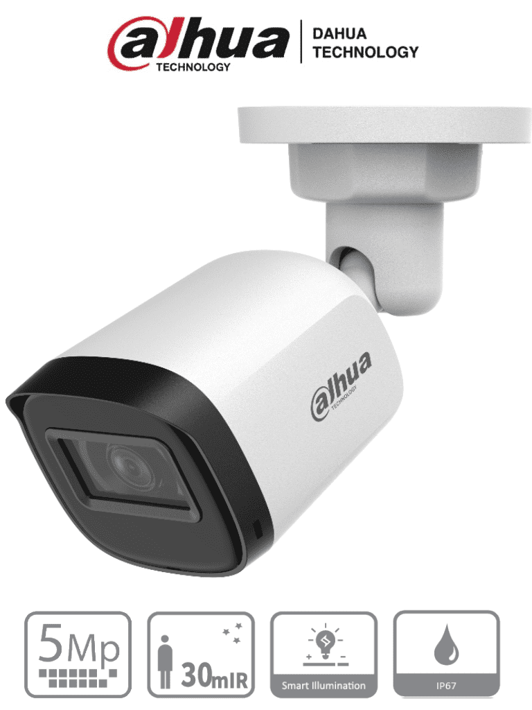 Imagen de DAHUA HAC-B1A51-U-28 - Cámara Bullet de 5 Megapixeles/ Lente 2.8 mm/  106 Grados de Apertura/ IR de 30 Mts/ IP67/ Soporta: CVI/CVBS/AHD/TVI/  .0    