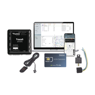 Imagen de Kit de Localizador Vehicular 2G y 4G/ Rastreo / Conducción eficiente / Deteccion de Jammer / Registro de conductores / Relay + Botón de pánico + EPCOMGPSMENSUAL + SIM30M2M + datos por 1 mes