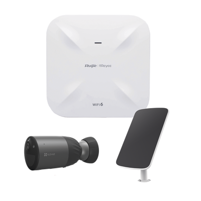 Imagen de Kit de Cámaras Wi-Fi con Access Point/ Incluye 1 Cámara de Batería CS-BC1C / 1 Pane solar Mod. CS-CMT-SOLARPANEL-C / 1 Access Point RG-RAP6260(G)