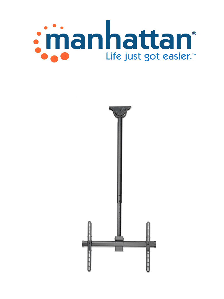 Imagen de Soporte de techo para TV de movimiento completo y ajustable en altura / Sostiene un televisor de 37" a 70" de hasta 50 kg / para techos inclinados y planos/ Giro de 360°/ inclinación de 0 a 25°/ extensión telescópica de 1060 a 1560 mm  (Sobre Pedido)