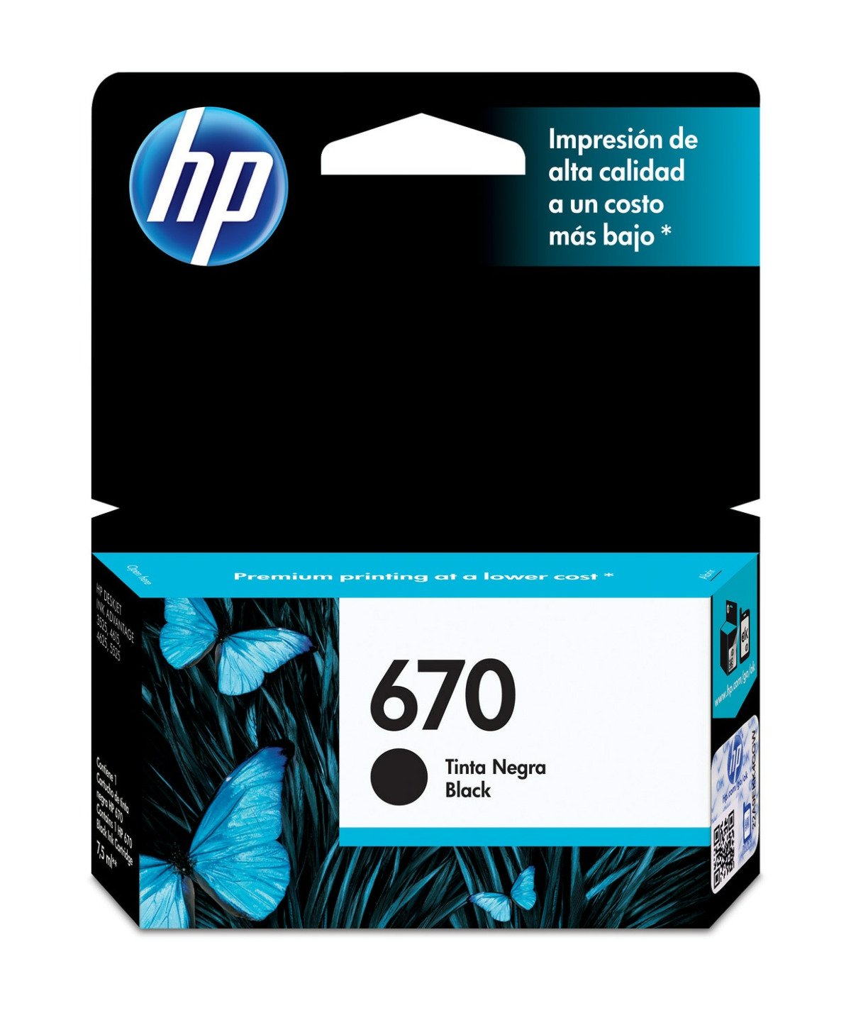 Imagen de Cartucho de Tinta HP 670 Negra Original