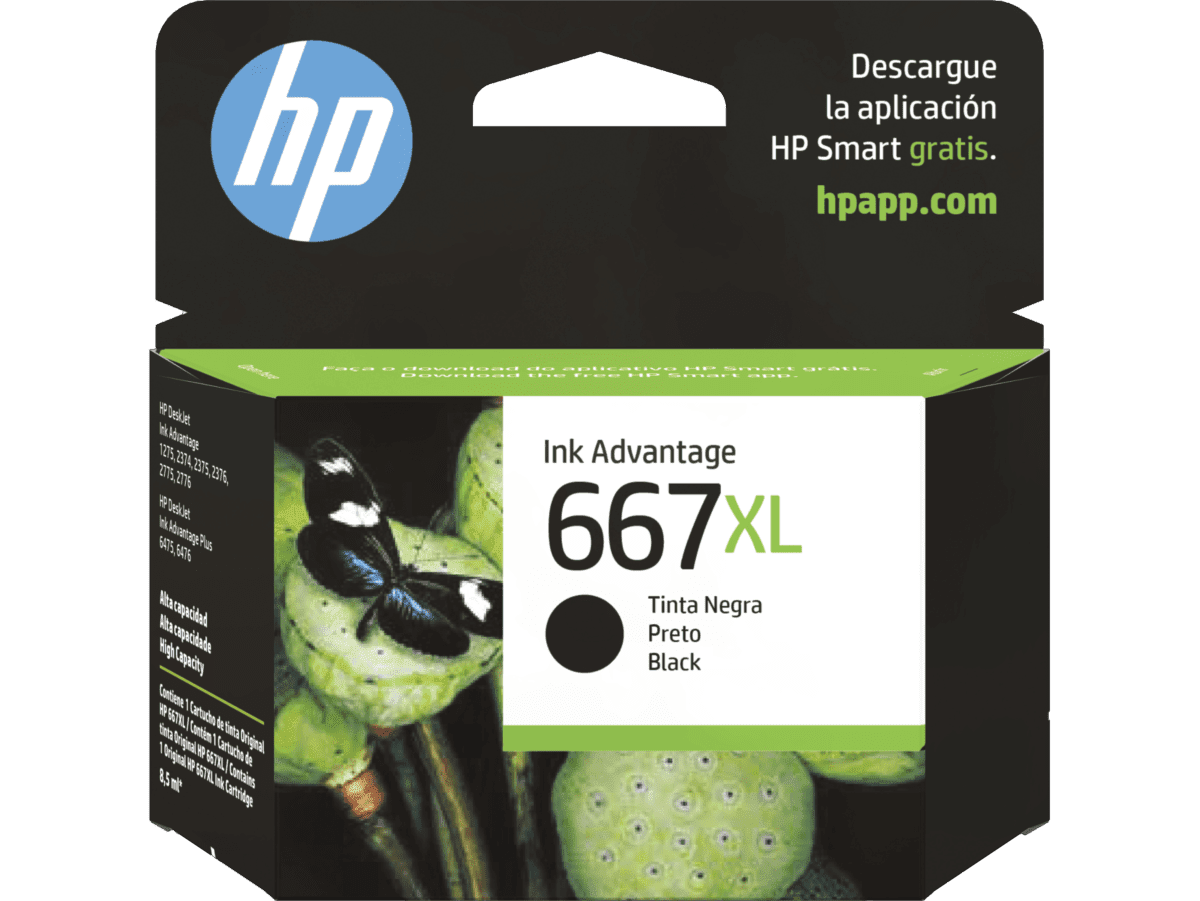 Imagen de Cartucho de Tinta HP 667XL Negro Alto Rendimiento Advantage Original