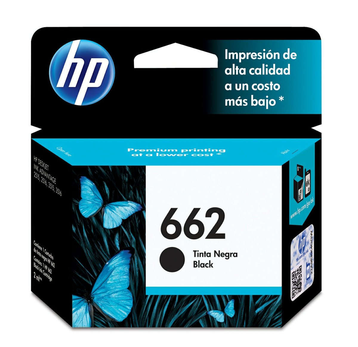 Imagen de Cartucho de Tinta HP 662 Negra Original