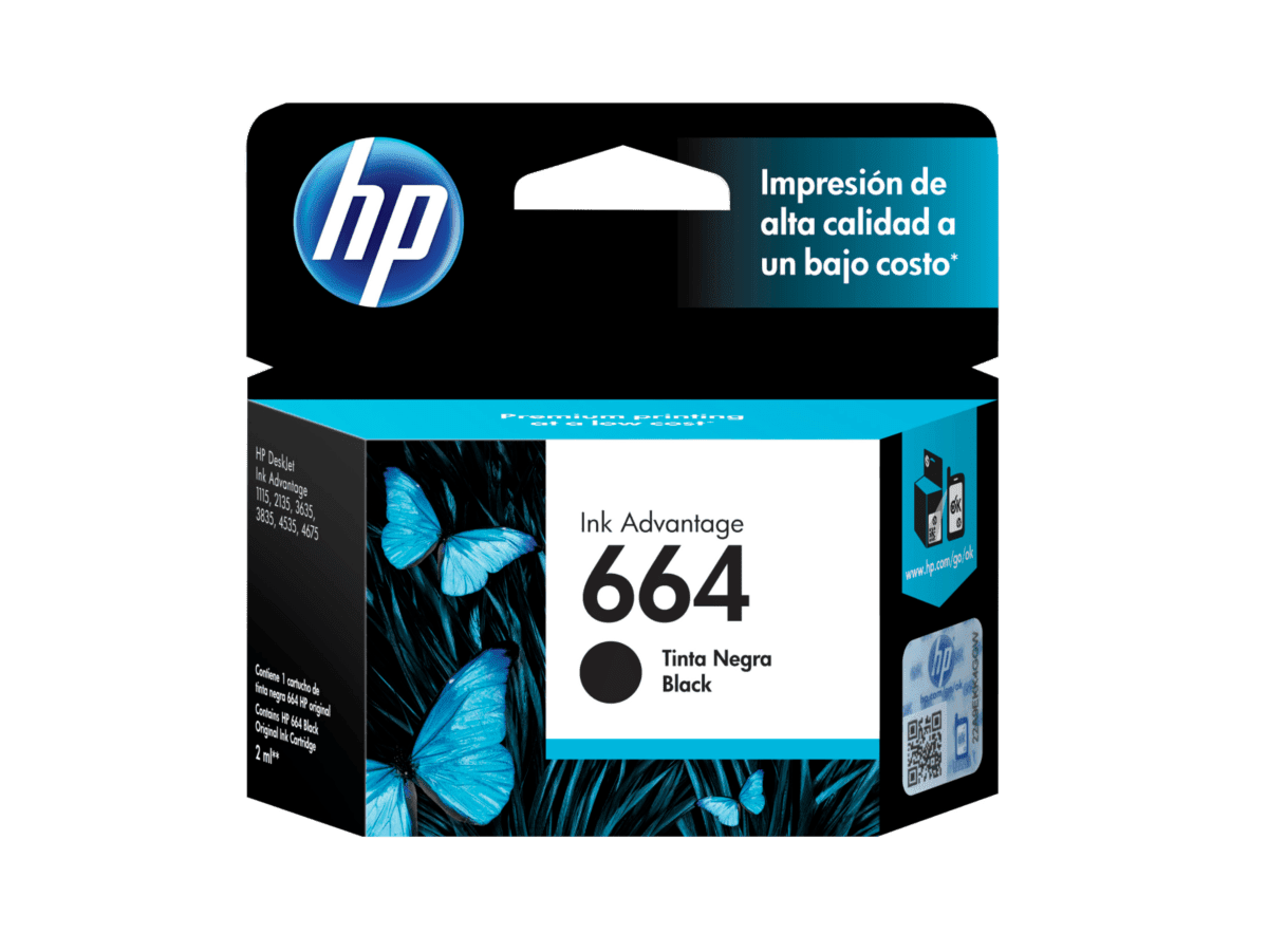 Imagen de Cartucho de Tinta HP 664 Negra Original