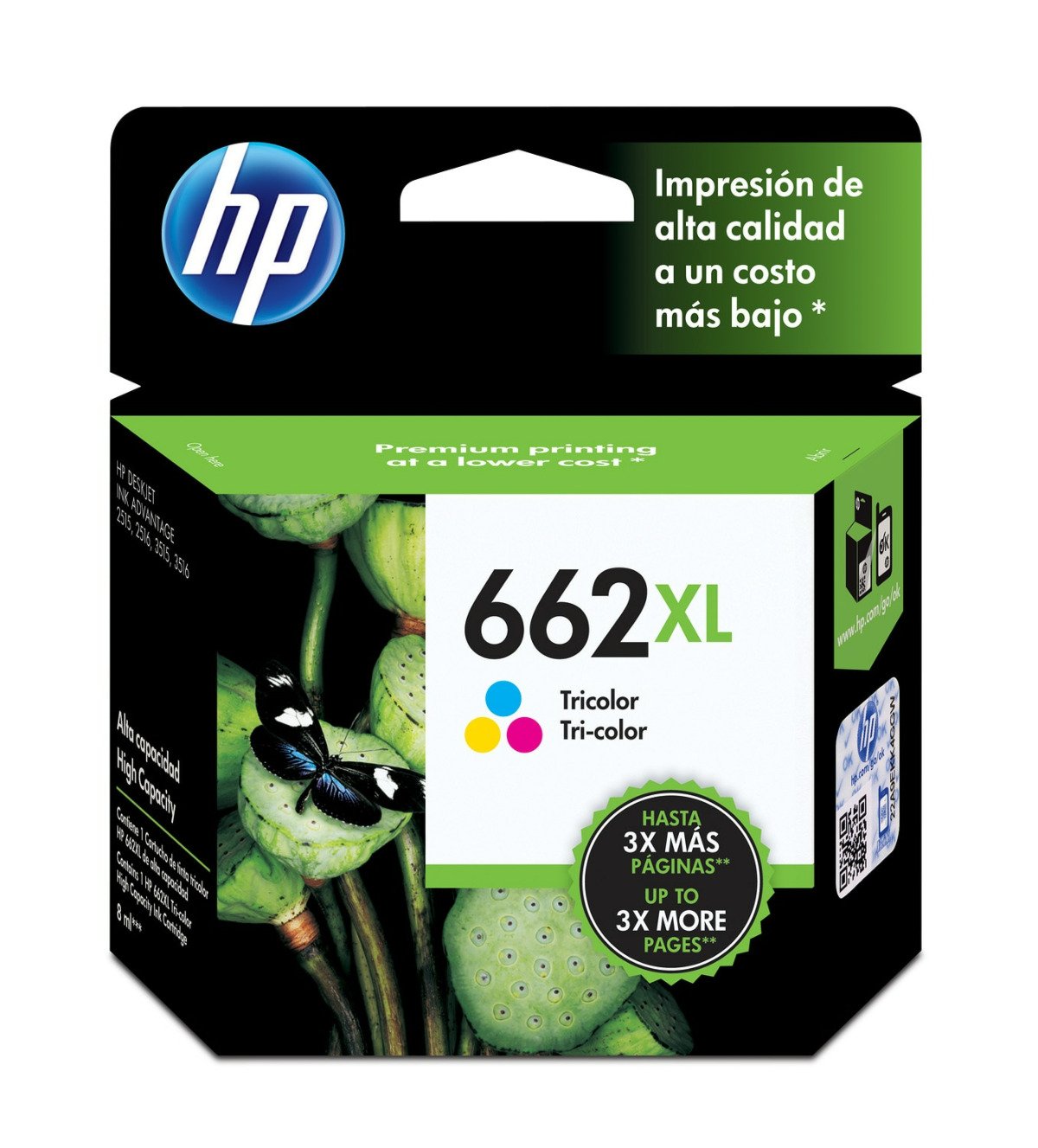 Imagen de Cartucho de Tinta HP 662XL Tricolor Original