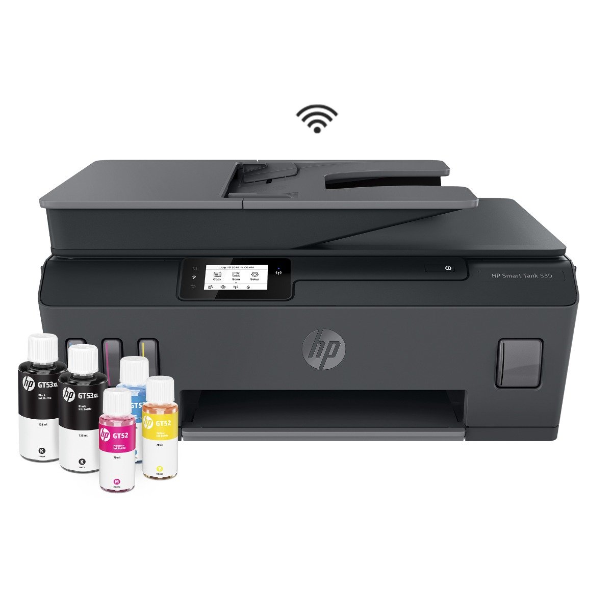 Imagen de Impresora Multifuncional HP Smart Tank 530, Tinta Continua, Color, Wi-Fi, Smart App, ADF Alimentador Automático (4SB24A)