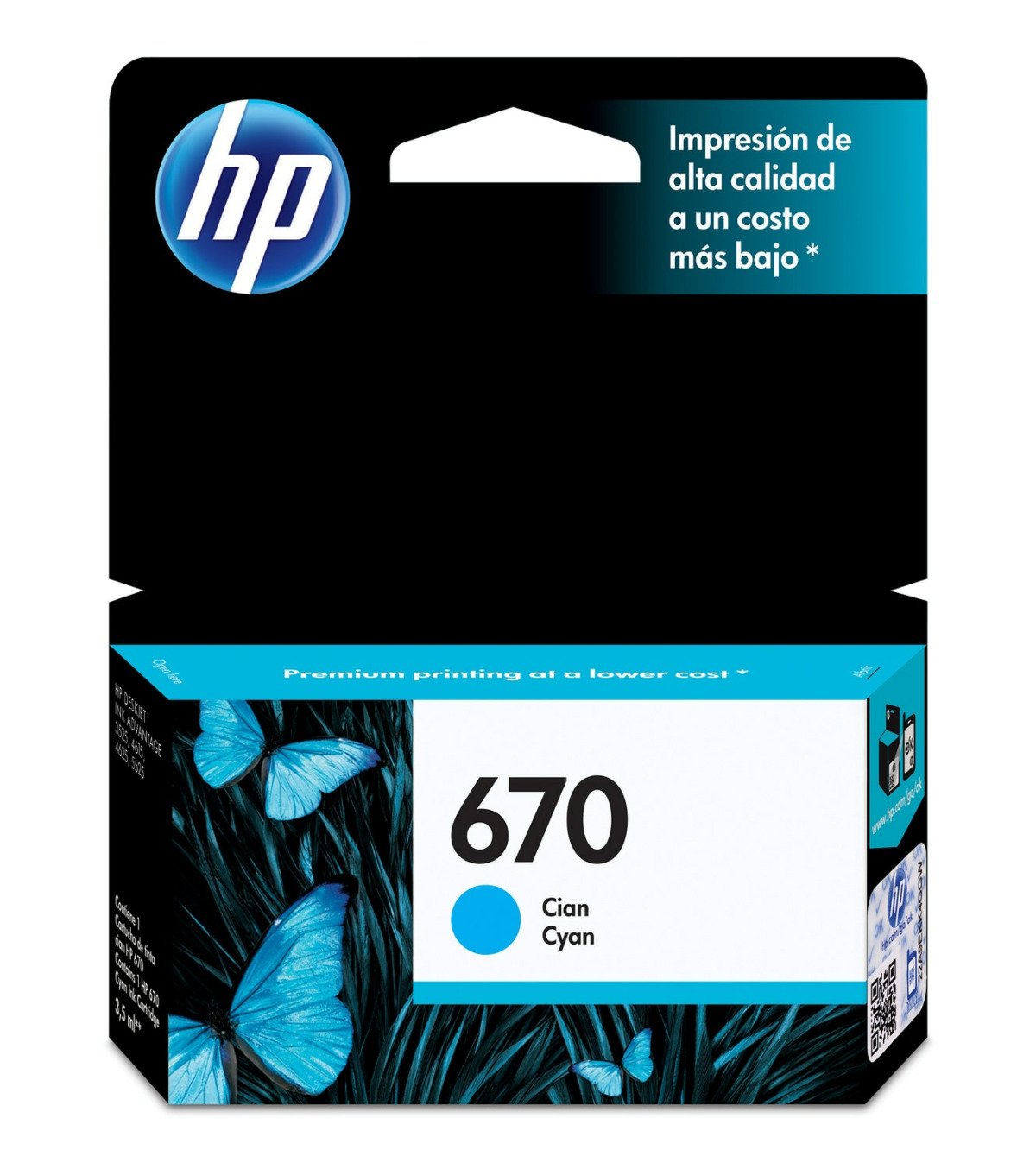 Imagen de Cartucho de Tinta HP 670 Cian Original