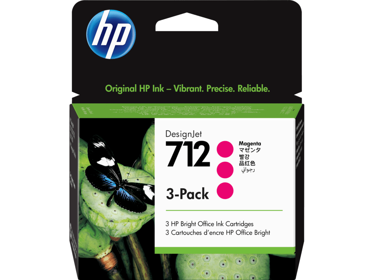 Imagen de Pack de 3 Cartucho de Tinta HP 712 Magenta DesignJet Original