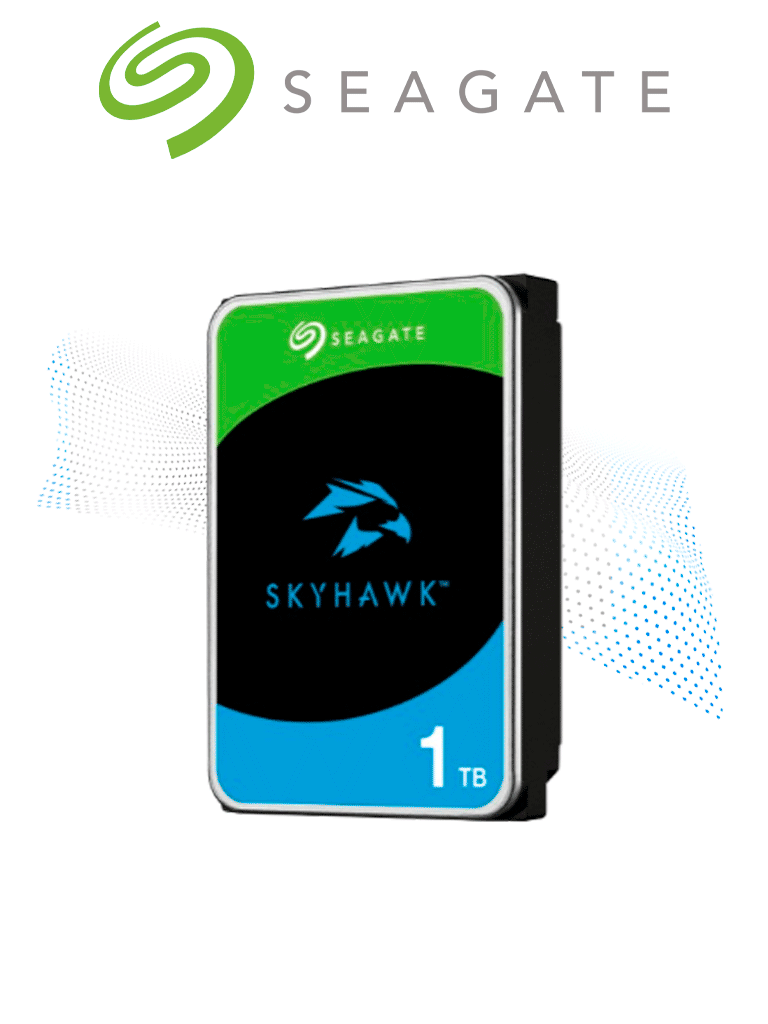 Imagen de SEAGATE ST1000VX013 - Disco Duro de 1TB serie SkyHawk 3.5" / SATA III / 6Gbit/s / 6400 RPM / 256 MB Caché 