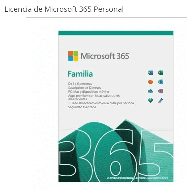 Imagen de Licencia de Microsoft 365 Personal