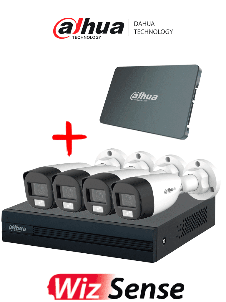 Imagen de Kit Iluminación Dual de 4 Canales con SSD de 512GB/ 4 Camaras IL de 2 Megapixeles con Microfono/ DVR Cooper-I WizSense/ Con IA/ 4 Ch+1 IP/ Accesorios Incluidos