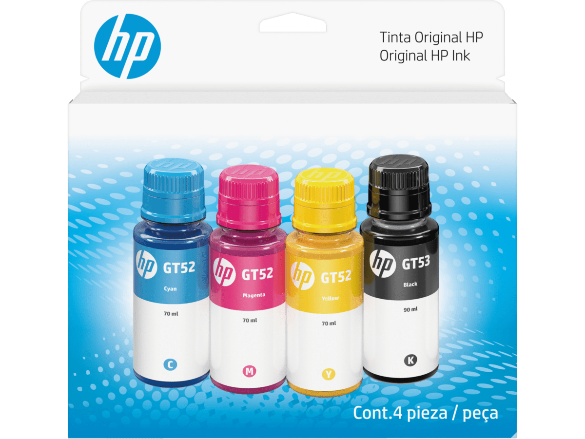 Imagen de Combo de botella de tinta HP GT53/GT52, pack de 4