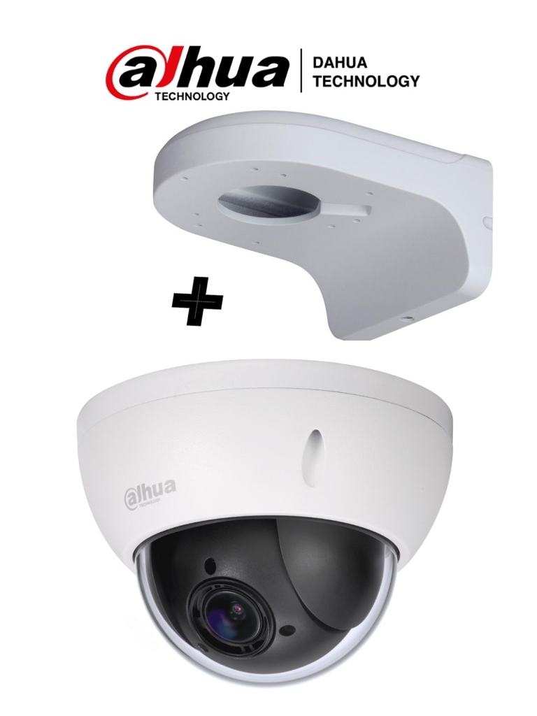 Imagen de DAHUA SD22204IGCPAK - Camara mini PTZ de 2 MP  HDCVI / 4X Zoom óptico con brazo de pared PFB203W incluido