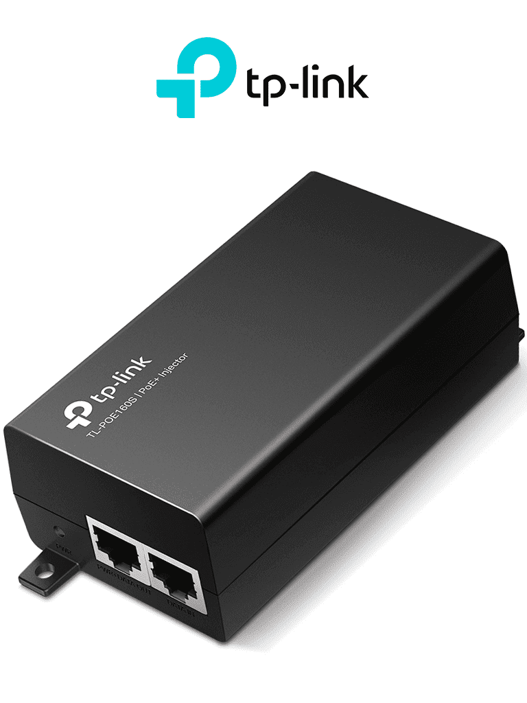 Imagen de TP-LINK -TL-POE160S - Inyector PoE+/ 2 puertos Gigabit Ethernet/ Suministro de Hasta 30W/ Cumple con estándar PoE IEEE802.3 AF & AT/ Instalación Plug and Play