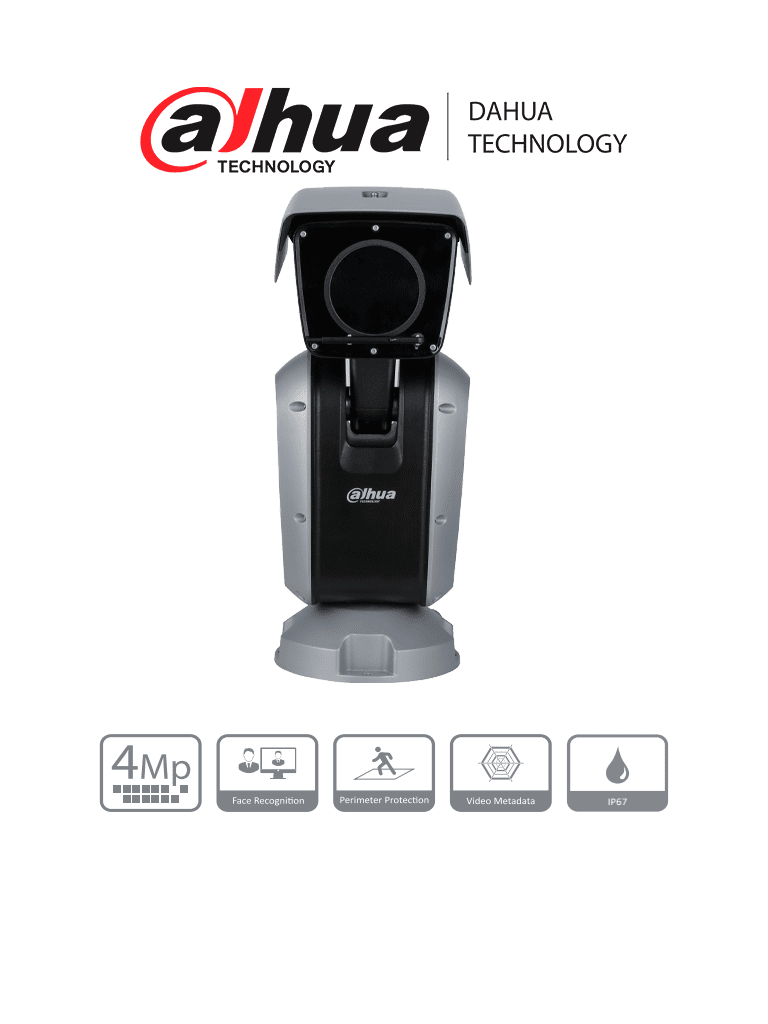 Imagen de DAHUA DH-PTZ85448-HNF-PA Cámara IP PTZ Punta de Poste/ WizMind IR Starlight de 4MP 48x/ Starlight/ IR hasta 400 m/ H.265/ 6.25 mm–300 mm/ Audio bidireccional/ Auto-tracking/ Protección perimetral/ Reconocimiento facial/ Micro SD/ IP67