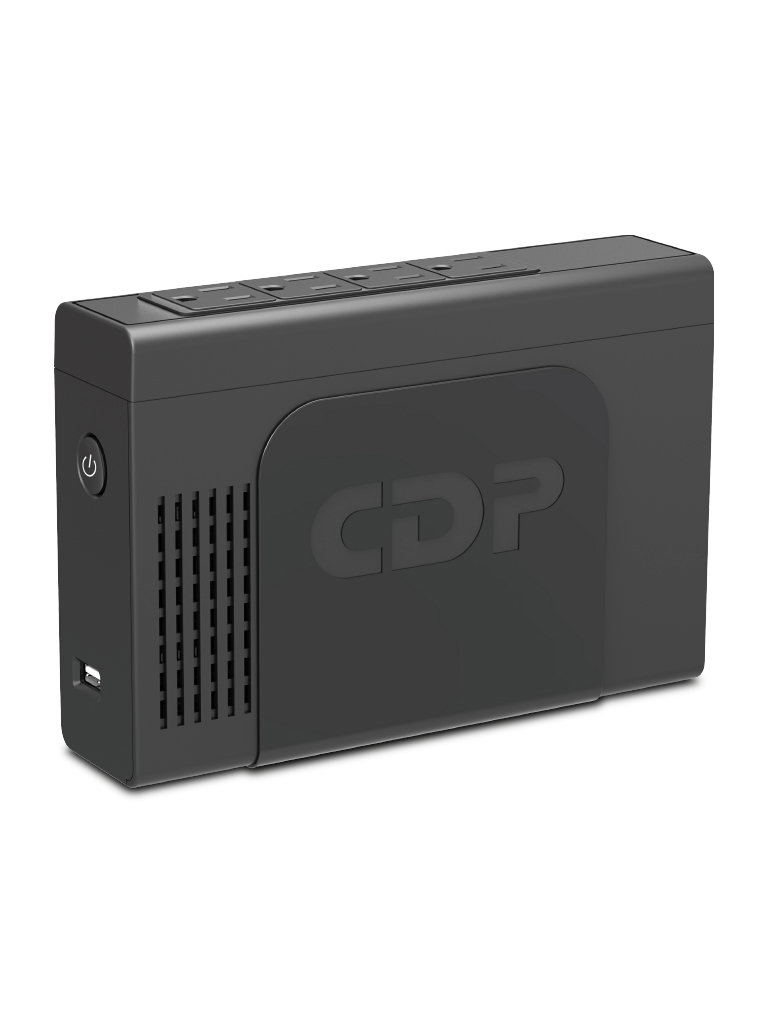 Imagen de CDP Li-504 UPS Interactivo de 500VA / 250Watts / Entrada 120V / 4 Terminales de salida / Carga rapida mediante USB / Regulador / Respaldo 5 minutos a carga completa / Batería de Litio