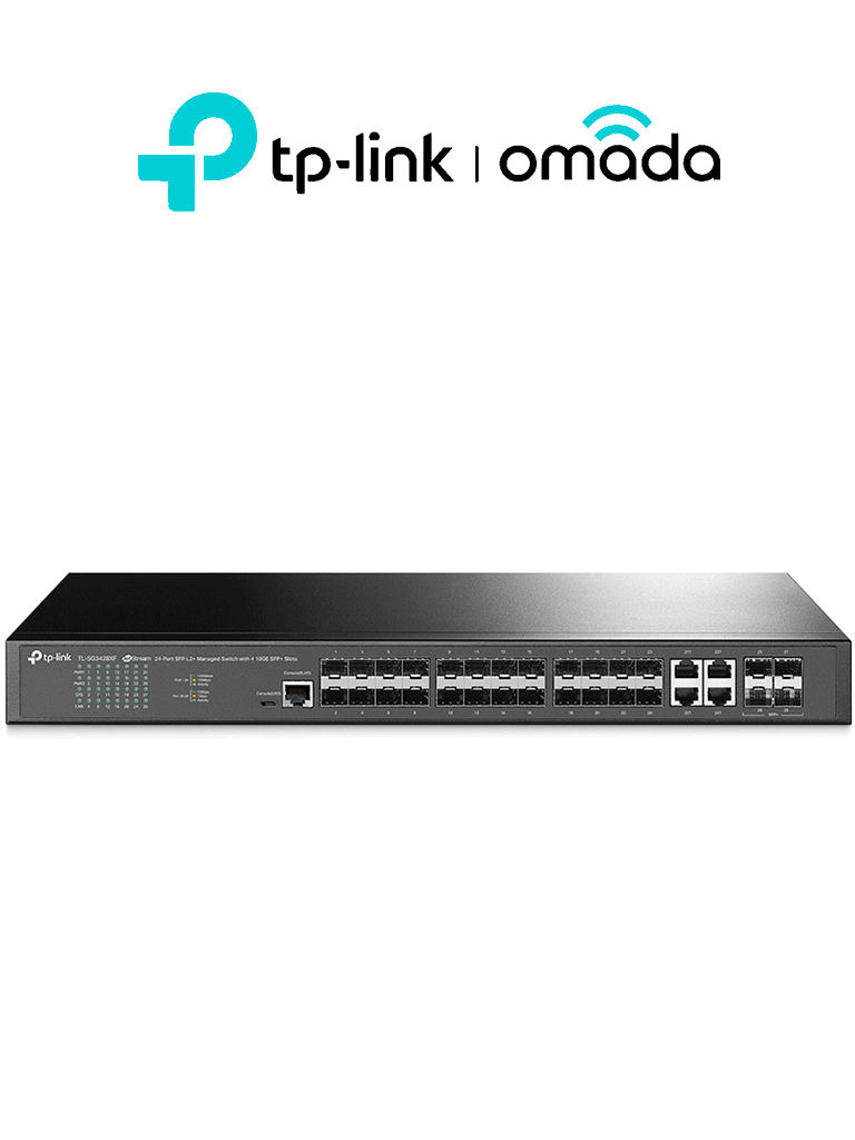 Imagen de TP-LINK - TL-SG3428XF - Switch TP-Link JetStream TL-SG3428XF, 24 Puertos L2+ SFP y 4 puertos SFP+ 10G