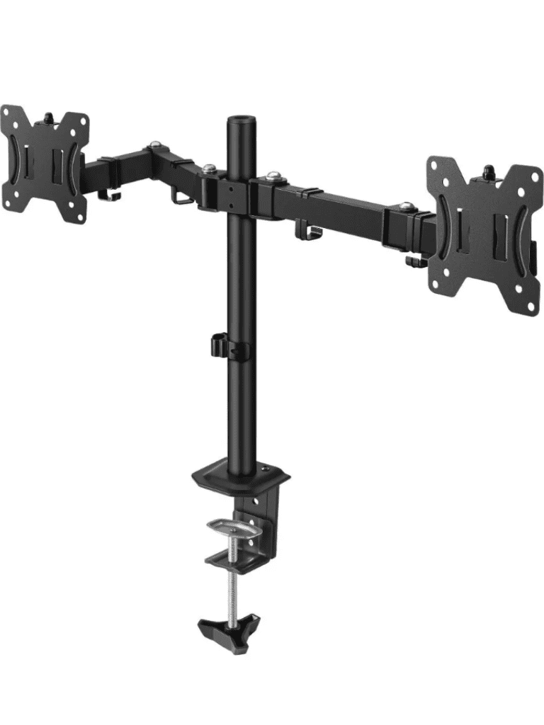 Imagen de STEREN STV215 - Soporte de Escritorio para 2 Monitores de Hasta 32 Pulgadas /Estándar VESA: 75x75/ 100x100/ Ajuste Inclinación y Giro/ Soporta Hasta 8Kg / Articulaciones en Cada Brazo / Compatible con Monitores Curvos/