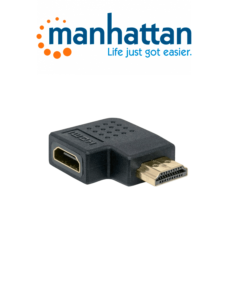 Imagen de MANHATTAN 353489 - Adaptador HDMI HDMI A Hembra a A Macho, ángulo izquierdo de 90°