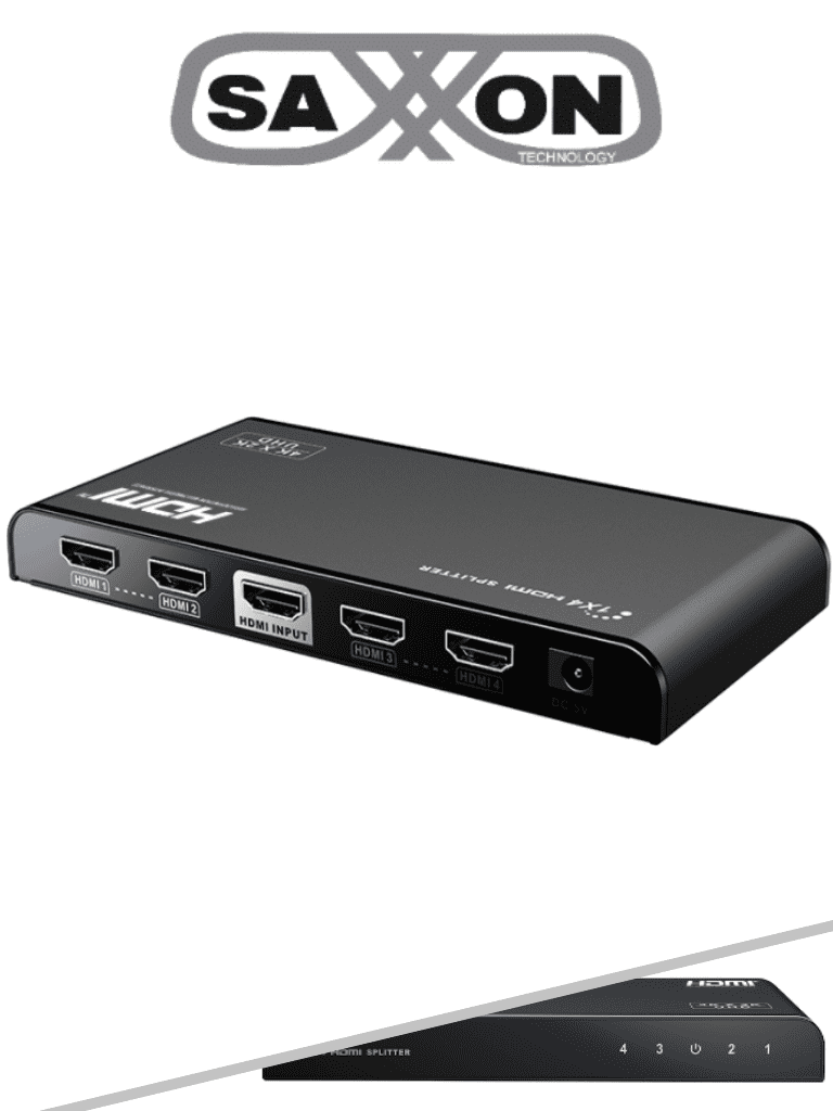 Imagen de SAXXON LKV314V20- Divisor de Video HDMI/ 1 Entrada y 4 Salidas/ Soporta Resoluciones de Hasta 4k & 2k @ 60Hz/ Compatible con HDMI2.0 y HDCP2.0/ Soporta HDMI 3D 