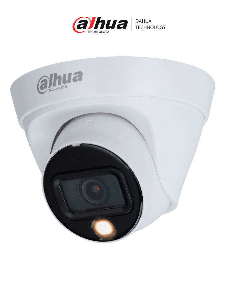 Imagen de DAHUA DH-IPC-HDW1239T1P-A-LED-0280B-S6 - Cámara IP Domo Full Color de 2MP con lente de 2.8mm y 110° de visión. Cuenta con multivisión, micrófono integrado, luz blanca de 15m, compresión H.265, protección IP67, PoE y DWDR para imágenes nítidas.