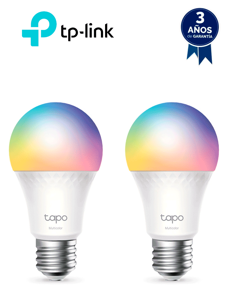 Imagen de TP-LINK - TAPO L535E(2-PACK) - Foco LED Inteligente RGB con WiFi y función multicolor, equivalente a 75 Watts. Paquete con 2 piezas