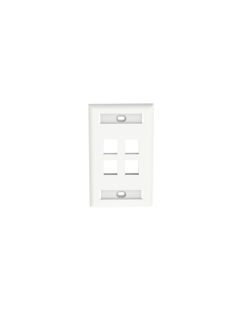 Imagen de PANDUIT NK4FWHY - Faceplate de pared / 4 puertos / Color blanco /La placa frontal NetKey™ es compatible con un módulo keystone 