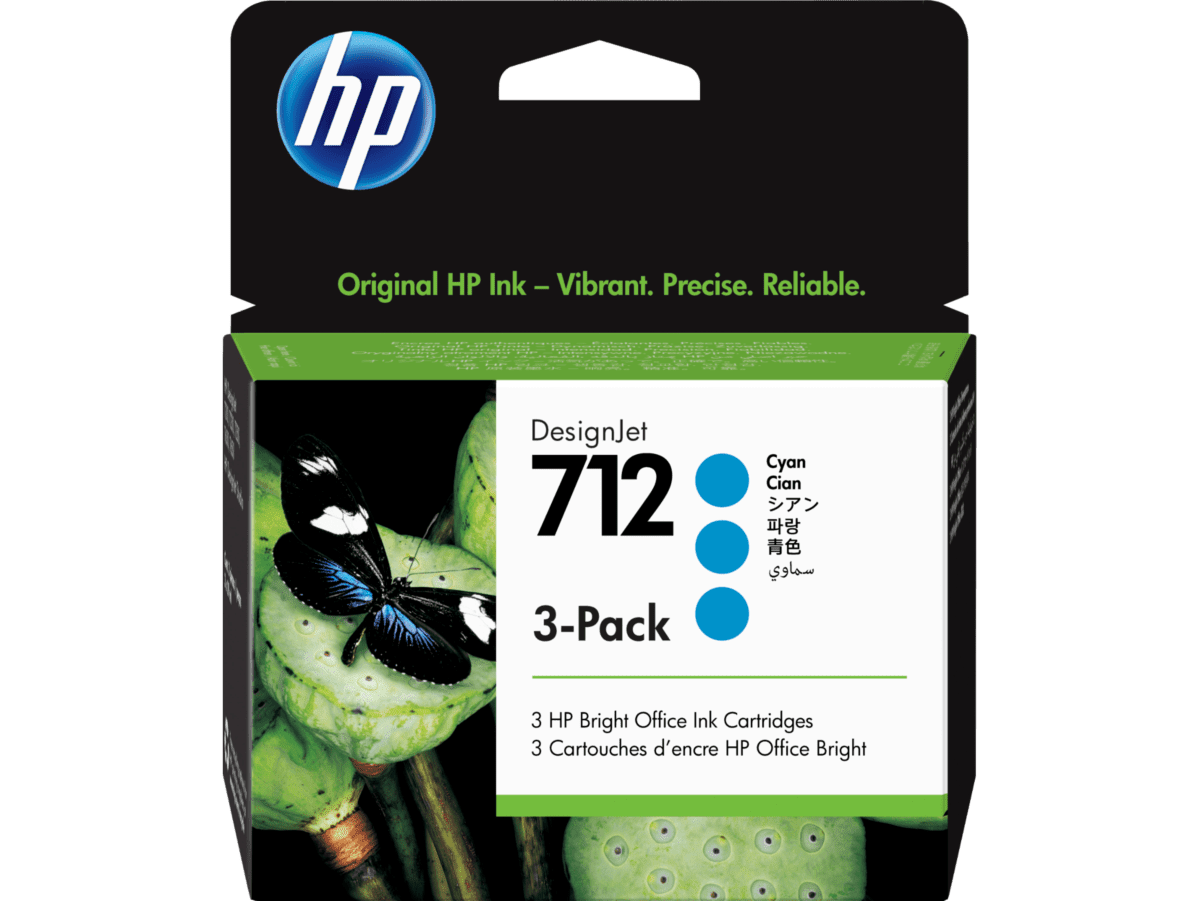 Imagen de Pack de 3 Cartucho de Tinta HP 712 Cian DesignJet Original