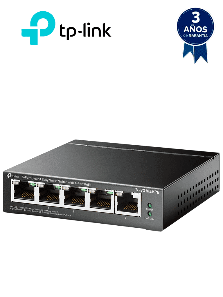 Imagen de TP-LINK - TL-SG105MPE - Switch Easy Smart Managed con 5 Puertos PoE+