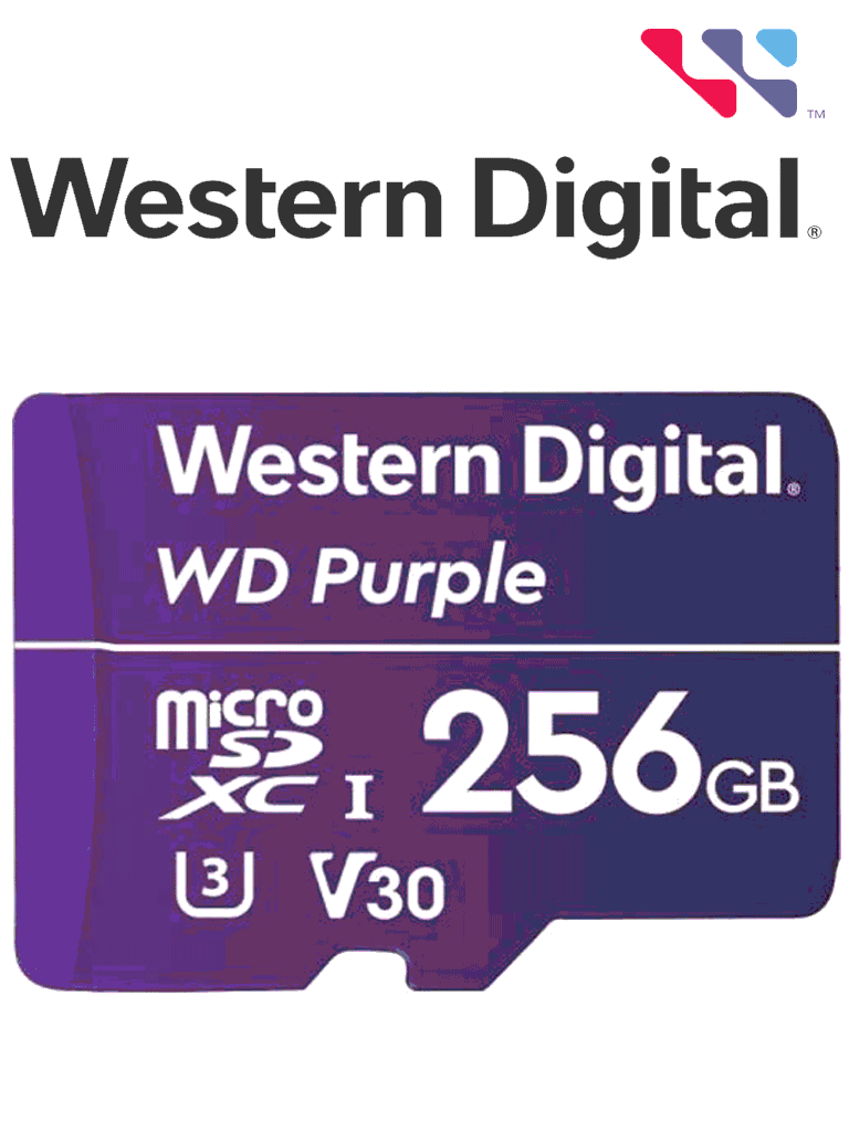 Imagen de WESTERN DIGITAL WDD256G1P0C MicroSD 256GB / MICRO SDXC PURPLE SC QD101 VIDEOVIGILANCIA 24/7 CLASE 10 U1 LECT 50MB/S ESC 40MB/S 