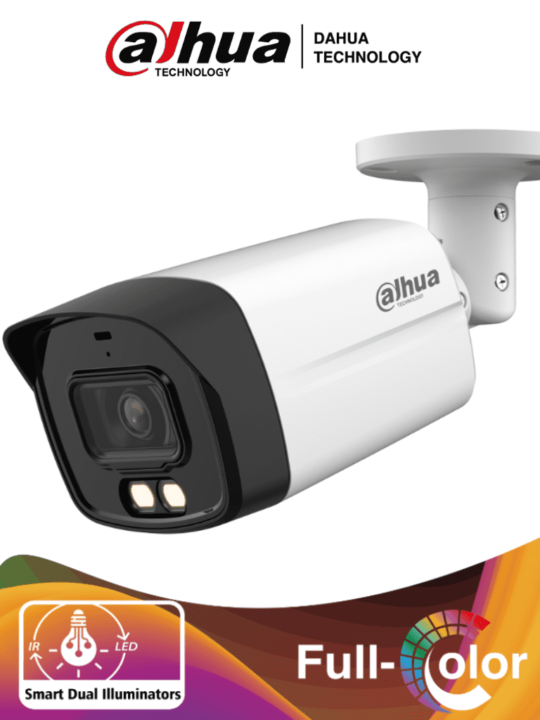 Imagen de DAHUA HAC-HFW1801TLMN-IL-A - Camara Bullet 4k/ Iluminador Dual Inteligente + Full Color/ Lente de 2.8 mm/ 106 Grados de Apertura/ Microfono Integrado/ 40 Metros de Iluminación IR y Visible/ WDR Real de 120 dB/ IP67/ 