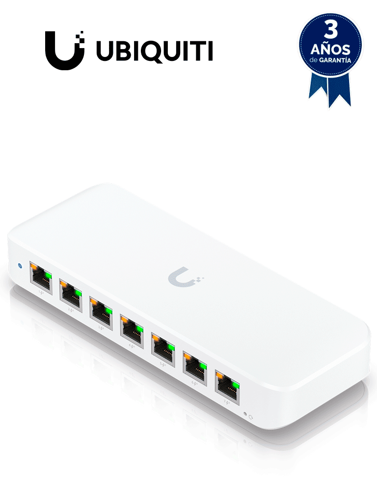 Imagen de UBIQUITI USW-ULTRA-210W - Switch UniFi Ultra capa 2, de 7 puertos POE+ de salida y 1 puerto POE++ de entrada, 202W totales, Incluye adaptador de corriente alterna. 